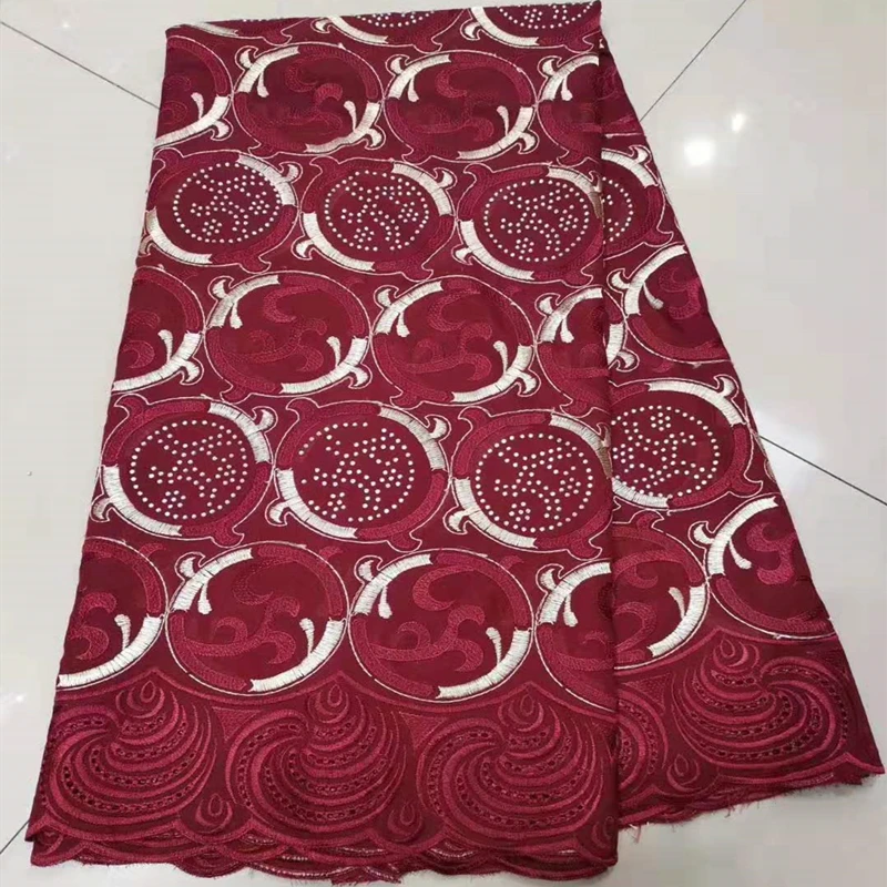 Лидер продаж бордовая африканская французская восковая кружевная ткань