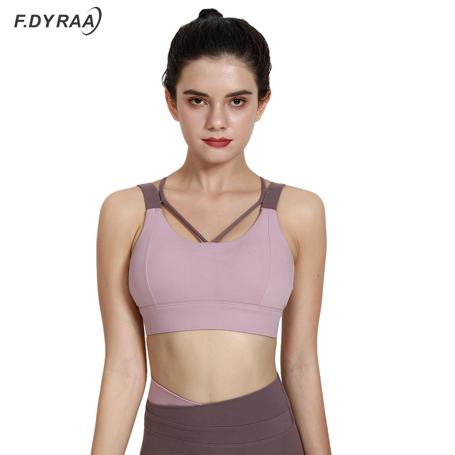 F.DYRAA спортивный бюстгальтер с высокой ударной бретелькой сексуальным вырезом