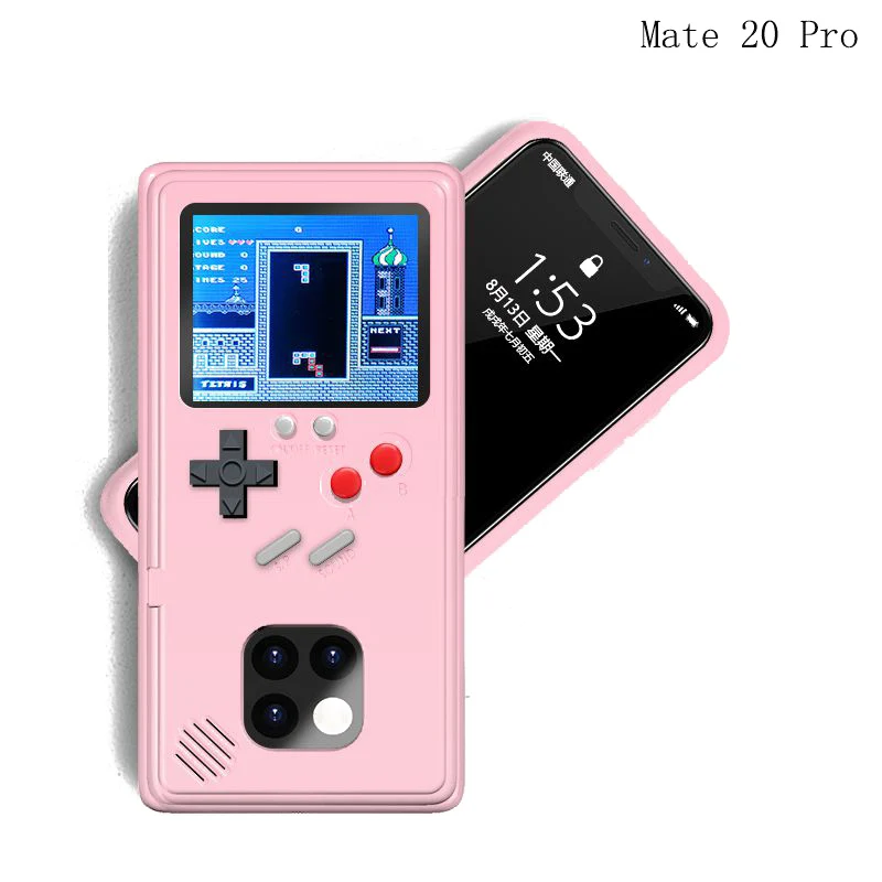 Pink Для huawei P20 P30 Pro Nova 3 Gameboy Винтажный чехол для телефона игровая консоль цветной дисплей 36 игр Ретро маленький телефон чехол для игр - Цвет: Pink