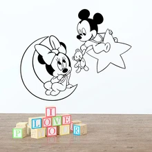 Cartoon Disney Mickey Minnie Mouse Wall Stickers For Home Decor Living Room Kids Room Decoration Vinyl Mural Wall Art DIY Decals Cartoon Disney Mickey Minnie Mouse Wall Stickers For Home Decor Living Room Kids Room Decoration Vinyl Mural Wall Art DIY Decals