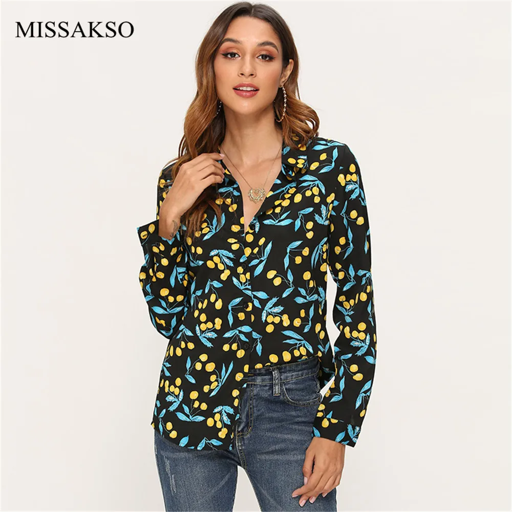 

Plus Size Printed Women Blouses Casual Long Sleeve Turn Down Collar Autumn Winter Loose Ladies Office Shirt Tops Female