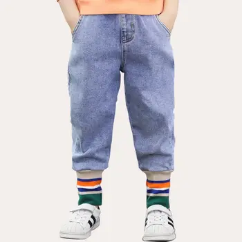 

Jeans Boy Striped Pattern Children's Jeans For Boys Patchwork Denim Jeans For Children Teenage Clothes For Boys