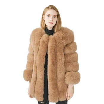 

MAOMAOFUR Real Fur Coat Women Warm Luxury High Quality Ladies Long Fluffy Genuine Fur Jacket Female Real Fox Fur Colors Coats
