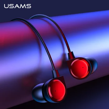 

USAMS 3.5mm Wired Earbuds In Ear Earphone Earpiece With Mic Stereo Music 5 Color for Xiaomi Samsung Phone Computer Earphone