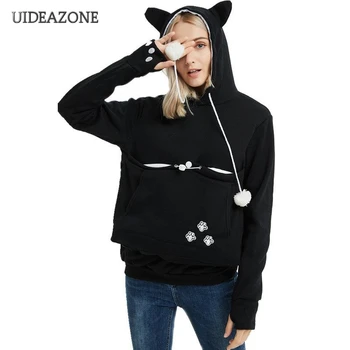 

UIDEAZONE Warm Women Hoodies Ladies Hooded Pullovers Long Sleeve Woman Hoodie Plus Cashmere Sweatshirt 2019 Autumn Winter