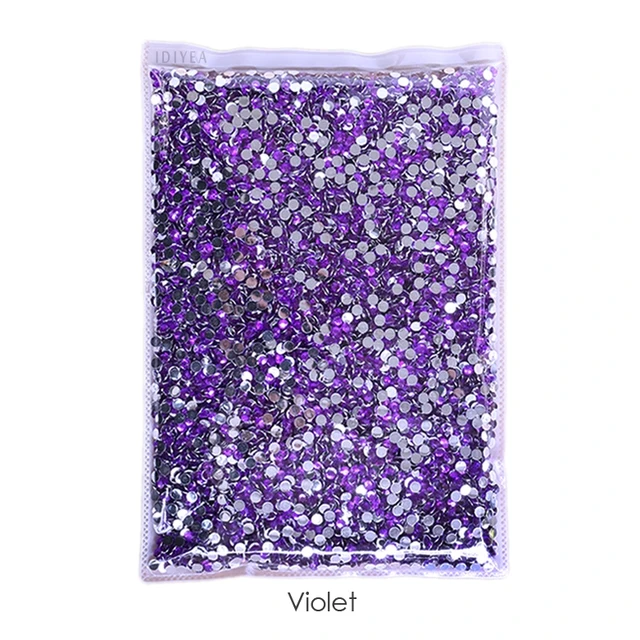 Wholesale Jelly AB Resin Non Hot Fix Rhinestones Cтразы Flatback Plastic Crystals Strass Glitters Stone Bulk Big Package for DIY Violet