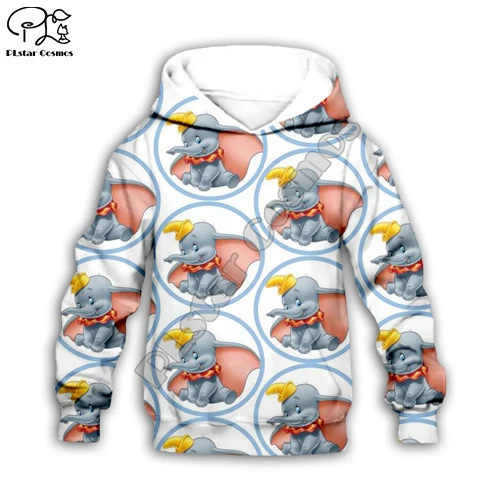 Chlid Kids Dumbo/худи с объемным принтом из мультфильма; осенние толстовки с длинными рукавами на молнии для маленьких девочек и мальчиков; kawaii; штаны - Цвет: Kids  hoodies