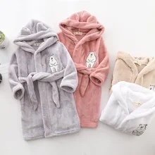 

EuerDoDo Spring Autumn Children's Bathrobe Cotton Long Sleeve Bathrobe Girl Boys Hooded Cartoon Towel Robe Homewear Casual