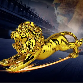 

Creative Simulation Lion Resin Vacuum Plating Statue Car Decoration Bless With Safeness Car Accessories Figurines X4051