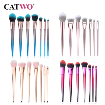 

Catwo 7pcs Makeup brushes Professional Natural Synthetic hair Foundation Powder Contour Eyeshadow Makeup Tools Free Shipping