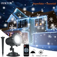 Водонепроницаемый движущаяся Снежинка лазерный проектор светильник Рождественский год светодиодный светильник для сцены наружные снежные вечерние садовые Ландшафтные лампы