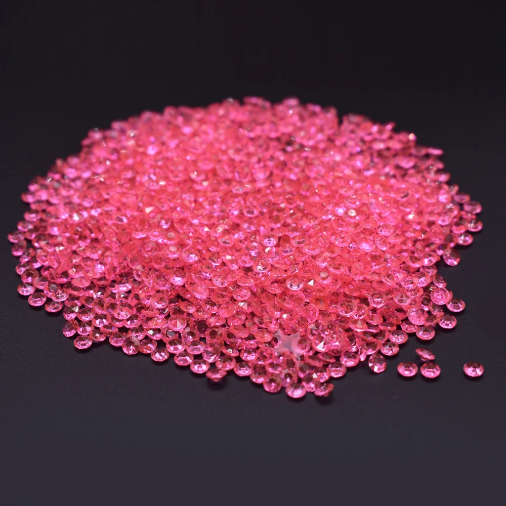 dark pink 1000 шт 4,3 мм блестящие Прозрачные Акриловые Алмазные конфетти сверкающие Разбрасыватели конфетти для стола хрустальные украшения для свадебной вечеринки - Цвет: dark pink