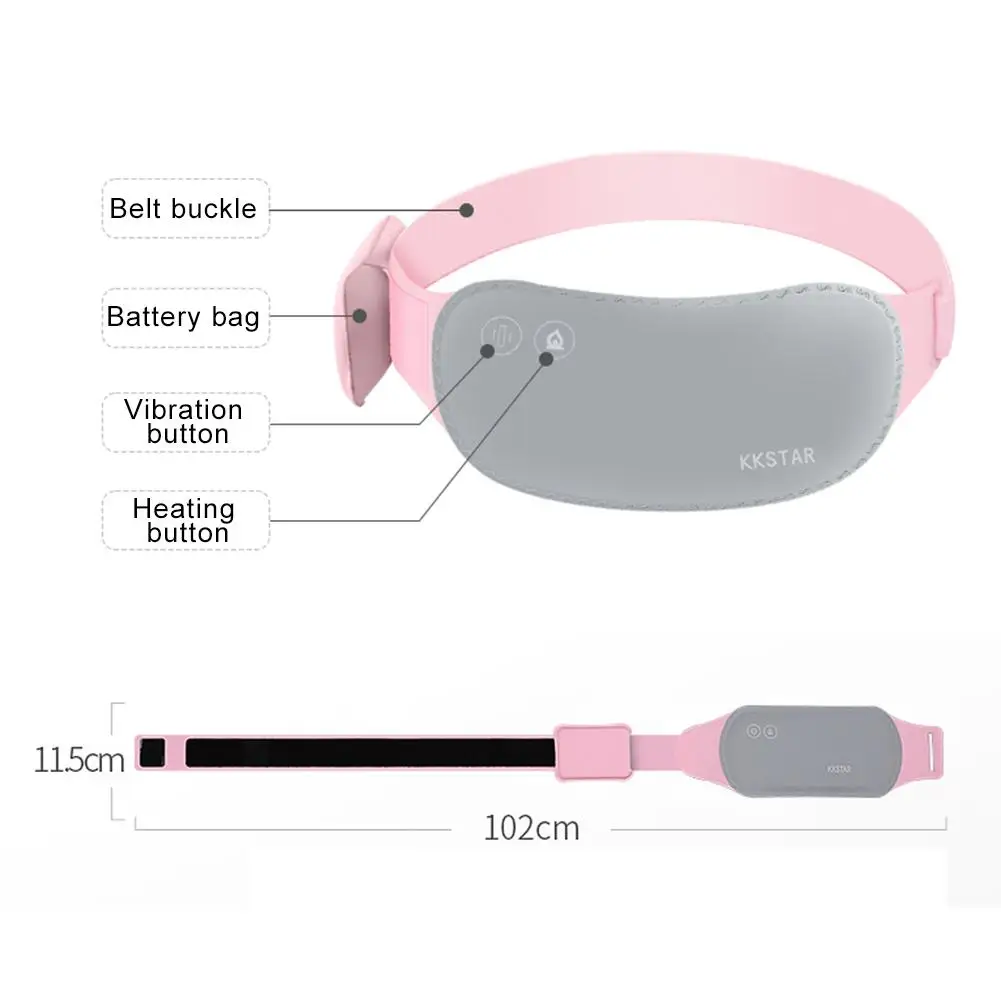 Pink Heating Women Warm Uterus Belt Waist Brace for Relief Dysmenorrhea Pain Menstrual Period Heated Waist Pads Health Care 40P