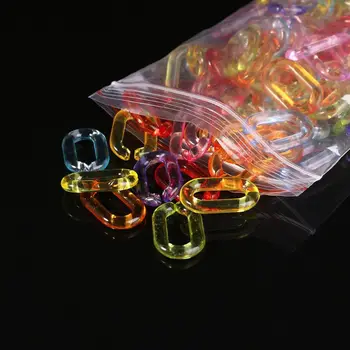 

2020 New 100Pcs/Pack Plastic Bird Stand Chain Open Link Parrot Clips Hooks Rat Bird DIY Toys