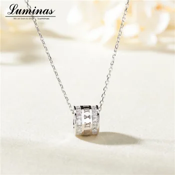 

Luminas authentic 925 sterling silver DIY Roman numeral necklace ladies natural lucky jewelry pendant charm
