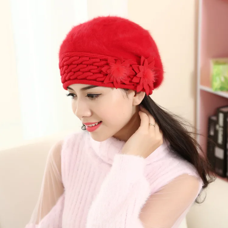 Rabbit fur hat fashion autumn/winter hat Europe and the United States new knit hat ear protection