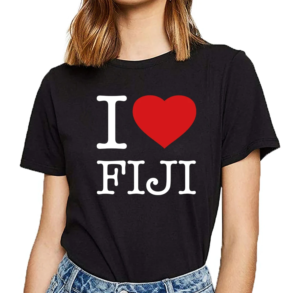 Женская винтажная короткая футболка i love fiji Vogue|Футболки| |