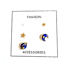 10 компл./лот модные ювелирные изделия аксессуары золото заполнены металла Пространство Вселенная звезда луна серьги «Планета»