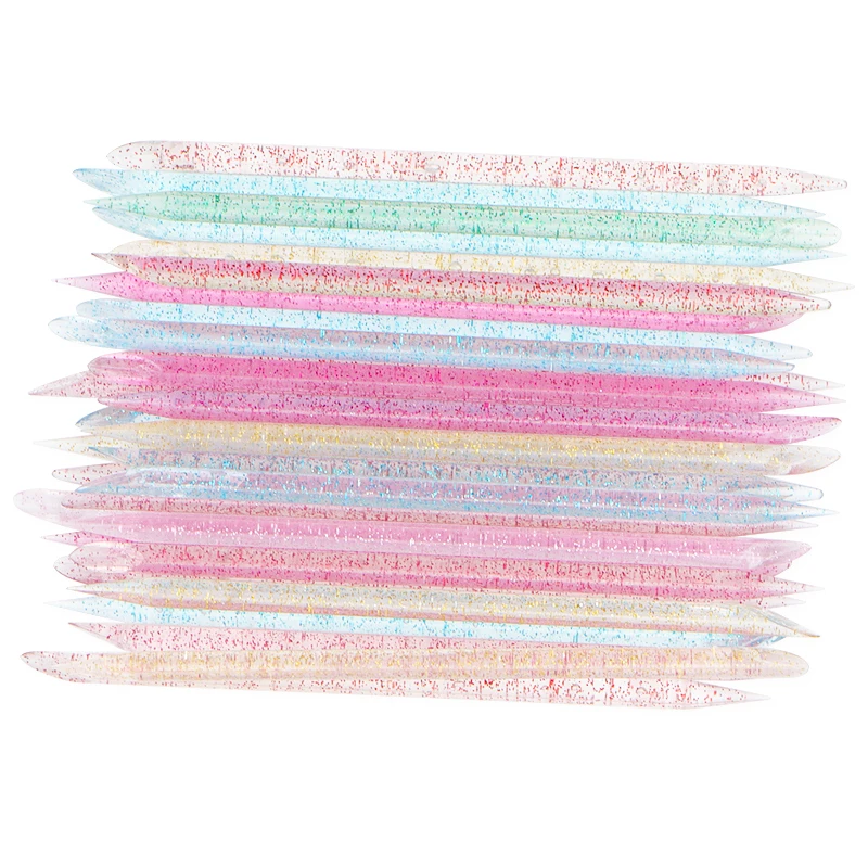 100Pcs Reusable Crystal Stick Double End Nail Art Cuticle Pusher Cuticle Remover Tool Pedicure Care Nails Manicures Dotting Tool 6