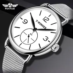 Топ бренд WINNER Мужские автоматические механические наручные часы из нержавеющей стали деловые часы мужские часы деловые мужские наручные