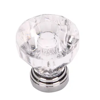 4PCS Diamond Shape Design Crystal Glass Knobs Cupboard Drawer Pull Kitchen Cabinet Door Wardrobe Handles Hardware