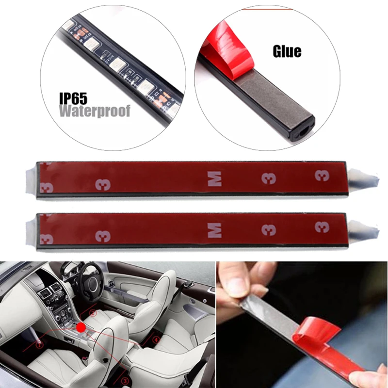 Car Interior Atmosphere LED RGB Strip Light Dash Floor Foot RGB LED Strip Decorative Light Music sound Control Multiple lighting Car Interior Atmosphere LED RGB Strip Light Dash Floor Foot RGB LED Strip Decorative Light Music sound Control Multiple lighting