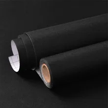 Black Matte Wallpaper PVC Self-Adhesive Shelf Liner Drawer Peel and Stick Countertop Removable Contact Paper Wall Decoration