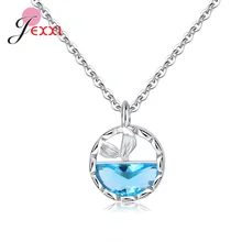 

Fashion Women's Necklace Blue AAAAA Cubic Zirconia Luxury Versatile Girls Accessories Fancy Fish Tail Necklace Trend Hot Jewelry