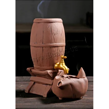 

Ceramic Water-tap Backflow Incense Burner Creative Bucket Shape Waterfall Incense Cones Holder Home Decor Use In Home Office