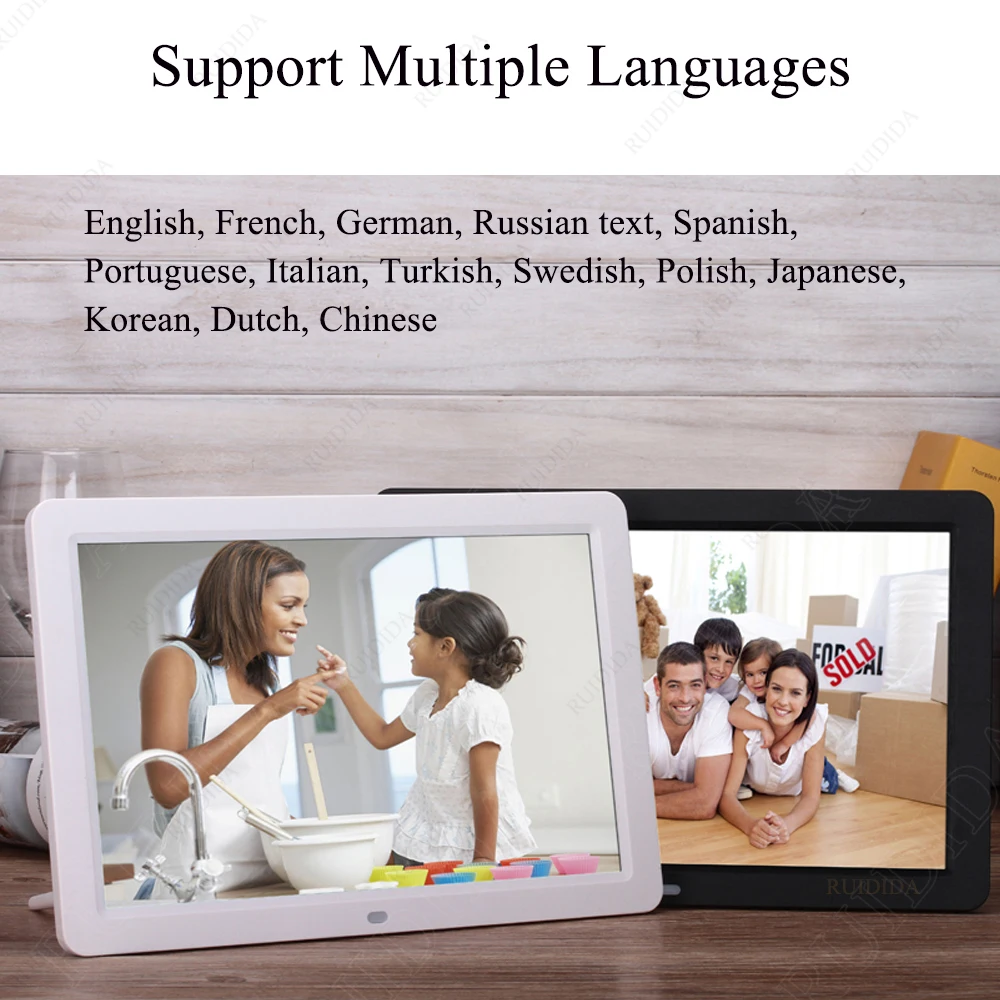 10 Inch HD Digital Photo Frame 1024x600 HD Ultra-Thin LED Electronic Photo Album LCD Frame