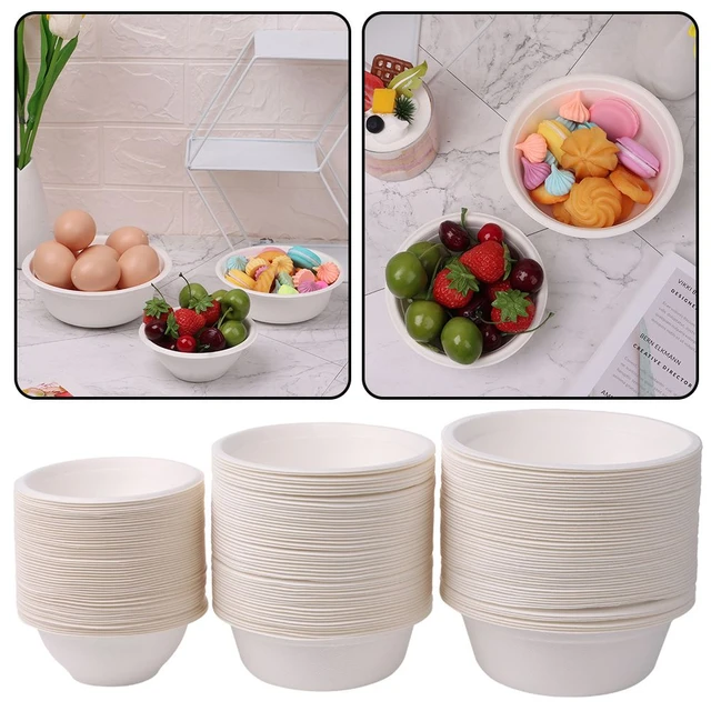 50pcs Degradable Disposable Plates Company Family Gathering Dinner Plate  And Bowl Thickened Paper Tableware Kitchen Accessories - Disposable Plates  - AliExpress