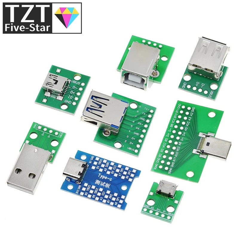 5PCSUSBMaleConnectorMINIMICROUSBtoDIPAdapterfemaleconnector