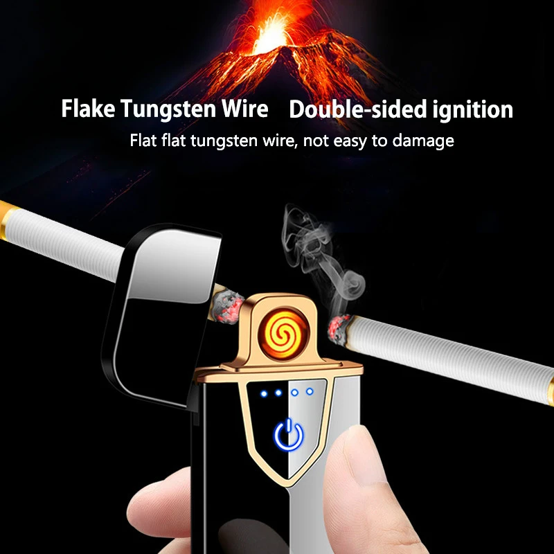 10 шт./лот USB металлическая зарядка мини электрическая зажигалка с сенсорным