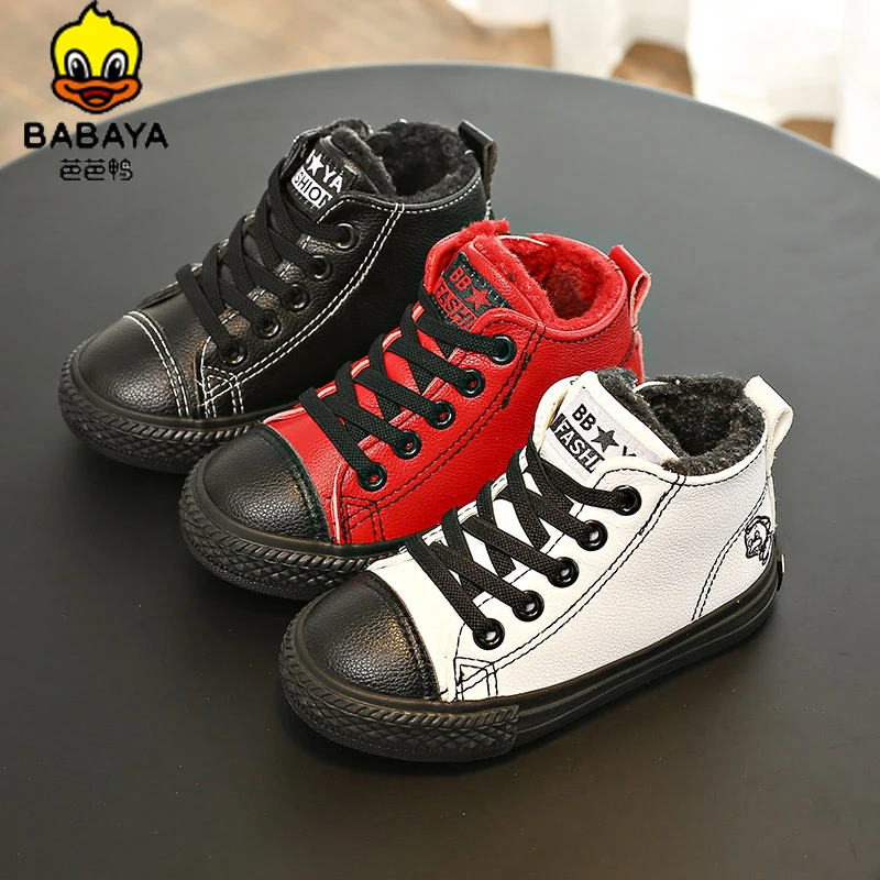 

New autumn winter kids boots children warm leather ankle boots brand girls and boys shoes waterproof sneakers fashion footwear