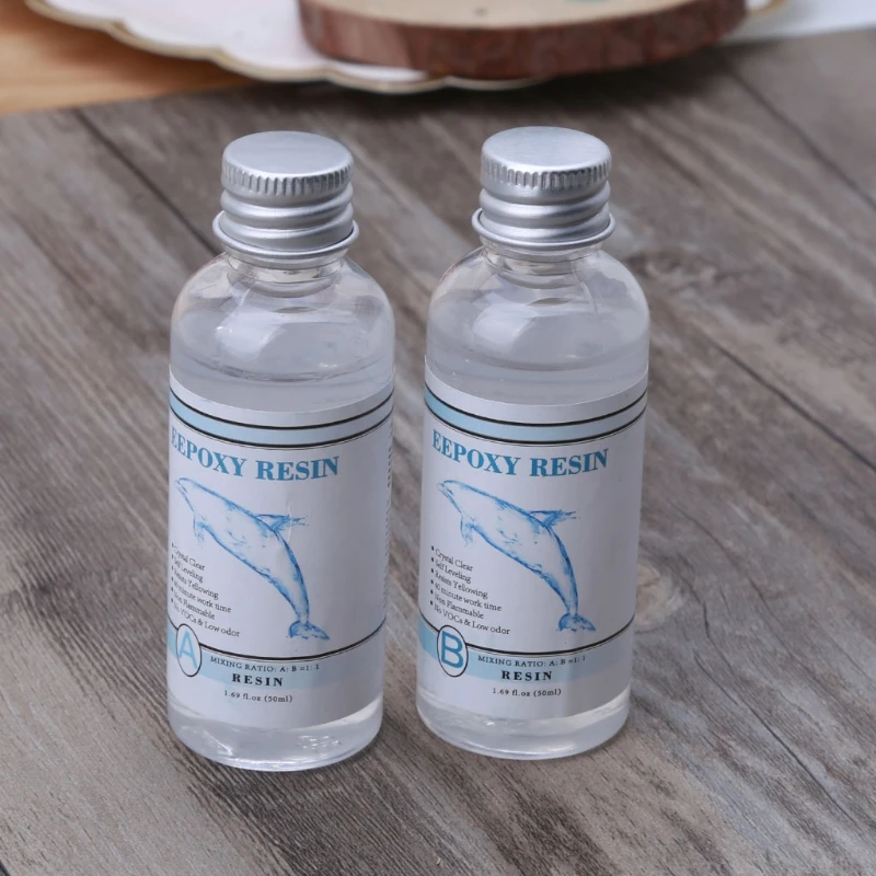 

3 Ounce Clear Crystal Resin Quick Curing AB Resin 1:1 Clear Hard Epoxy Resin Jewelry Making for Molds Casting Resin Art