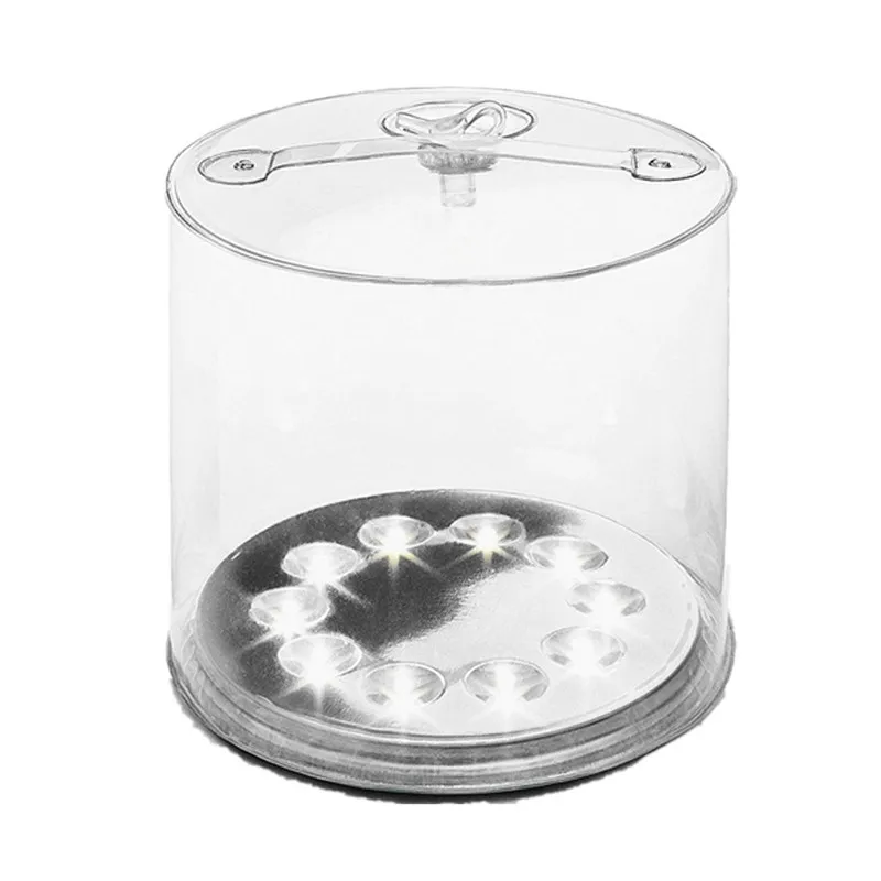 Надувная Солнечная лампа с 10 светодиодами цилиндрическая Складная Лампа для