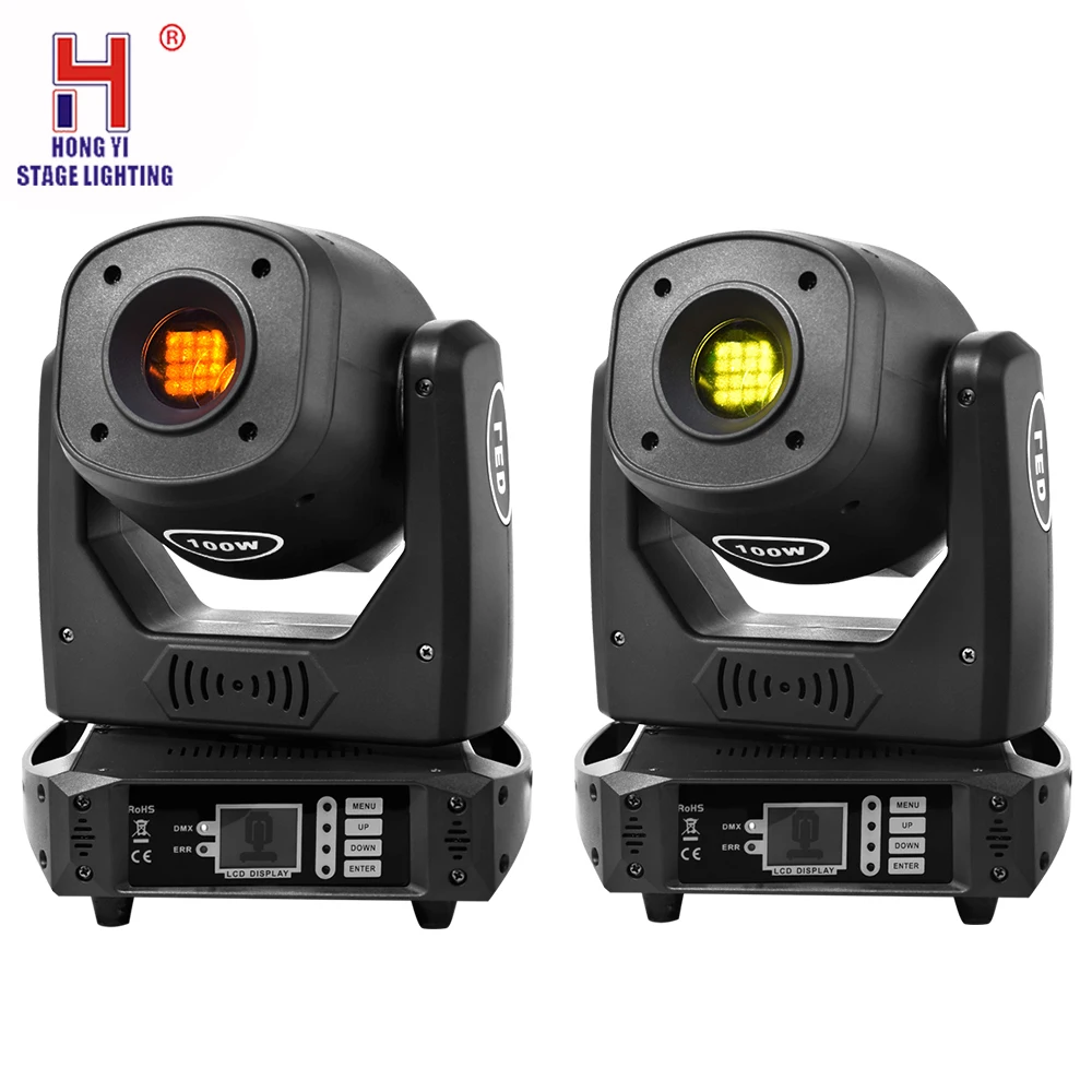 

Party Lights 100W Gobos Led Moving Head Spot Light 3 Face Prism With Rotation DMX Controller For Party Pub Show Wedding 2pcs/lot