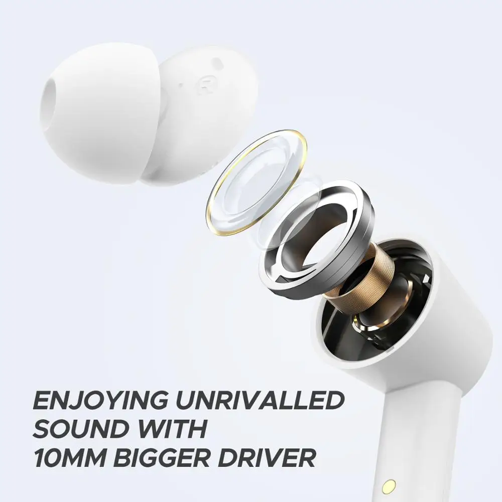 SOUNDPEATS Q True Wireless Earphones Bluetooth 5.0 Wireless Earbuds in-Ear Wireless Charging Earphone with 4-Mic 10mm Driver