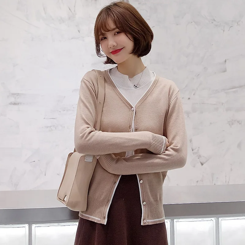 #^Special Price 2019 New Style Korean-style V-neck Cardigan WOMEN'S Coat WOMEN'S Dress Thin Sweater Solid Color Wool Cardigan #^Special Price 2019 New Style Korean-style V-neck Cardigan WOMEN'S Coat WOMEN'S Dress Thin Sweater Solid Color Wool Cardigan