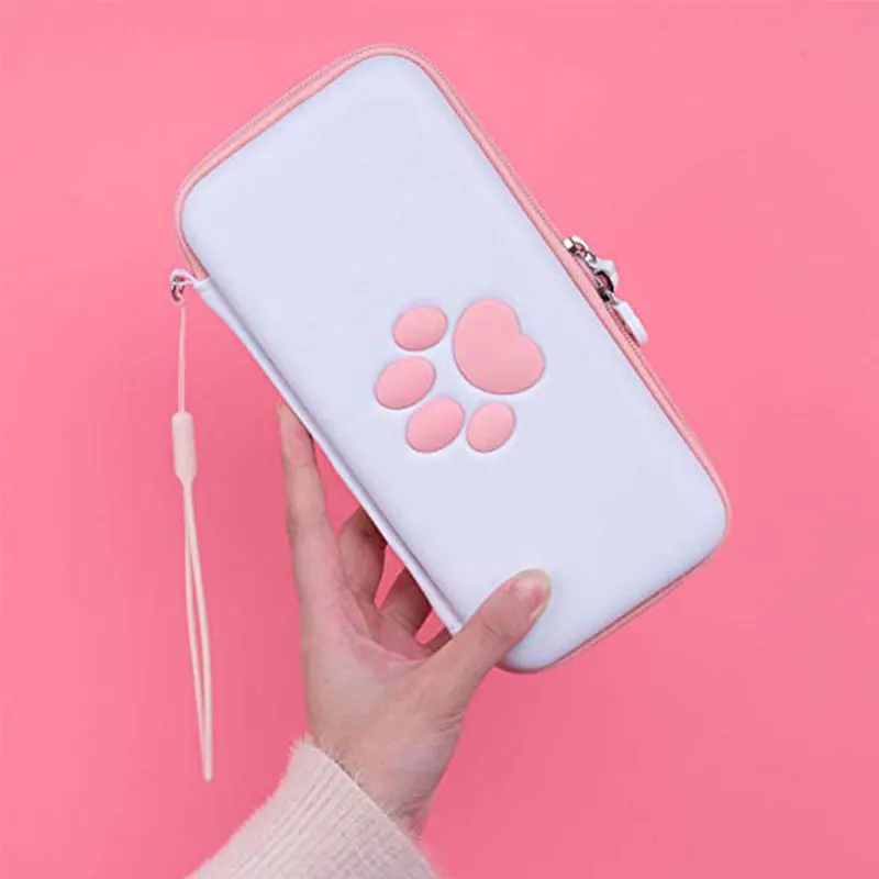 Nintend Switch Lite Carrying Case Cute Paw Travel Bag Pu Hard Shell Portable Storage Bags For Switch Lite Game Accessories Bags Aliexpress