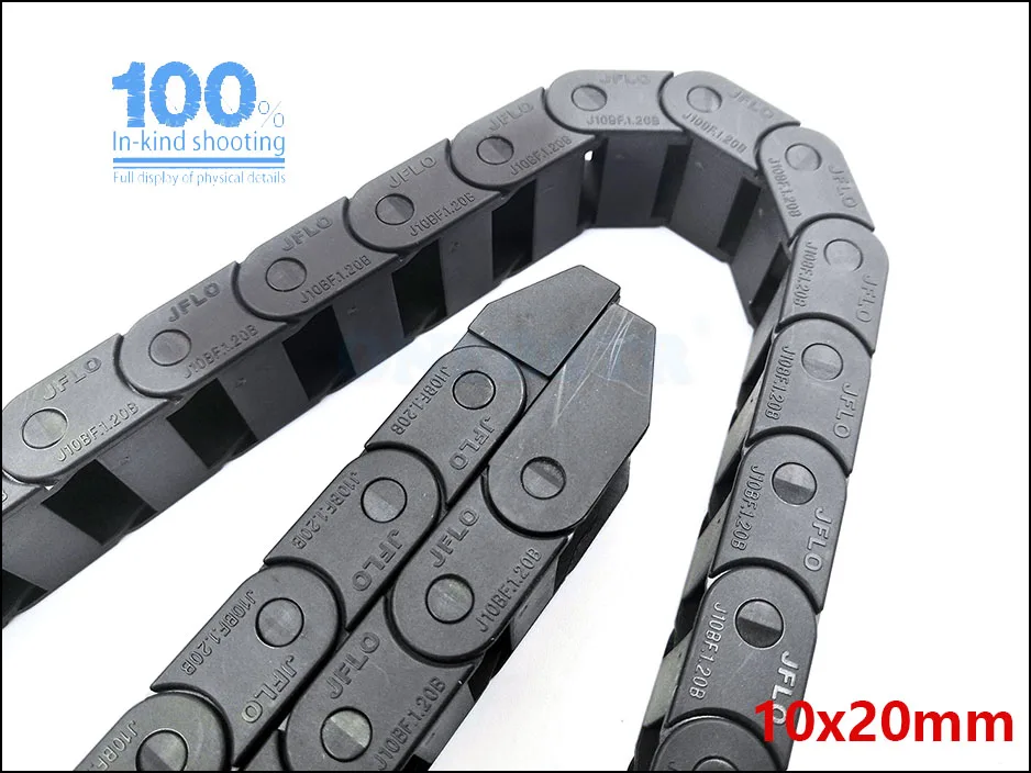JFLO 1Meter 10x15 10x20 Wire Carrier cable Drag chain Semi-enclosed non-opening with end connectors Tanks Towline Free shipping 12