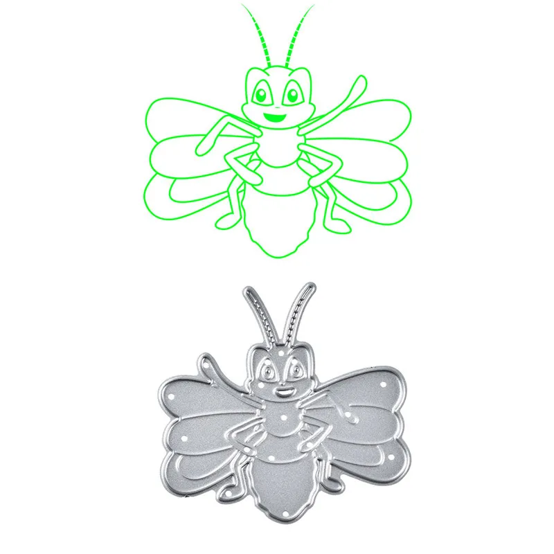 

YaMinSanNiO Happy Bee Metal Cutting Dies New 2019 for Craft Dies Scrapbooking Embossing Stencil DIY Die Cut Card Decoration Gift