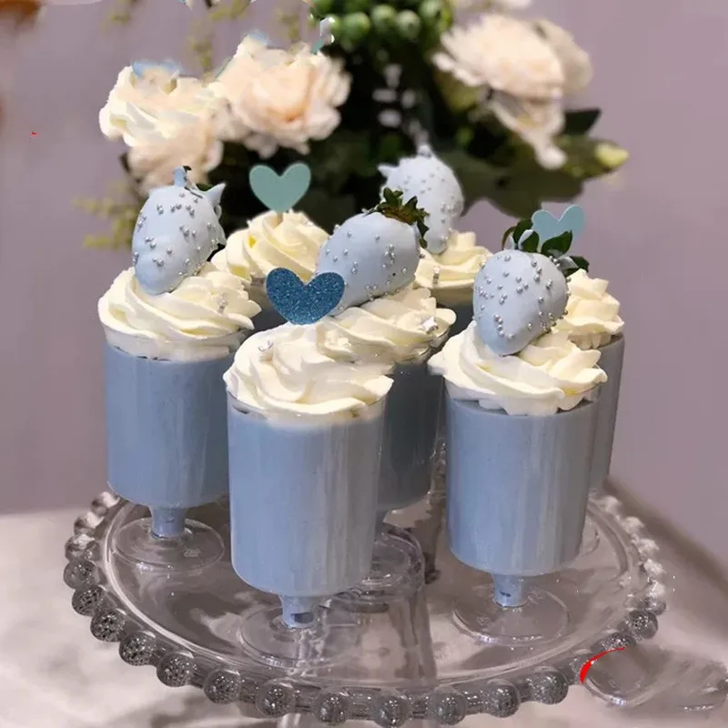

30pcs 100ml Promotion Party Wedding Supplies Disposable Plastic Tableware Mousse Dessert Cup cake Baking Pastry Tools for Bakery