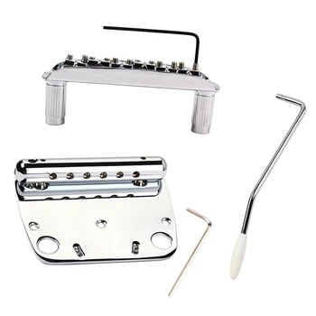 

6 String Guitar Bridge Tailpiece Set for Jazzmaster Musical Instrument Guitar Replacement Parts