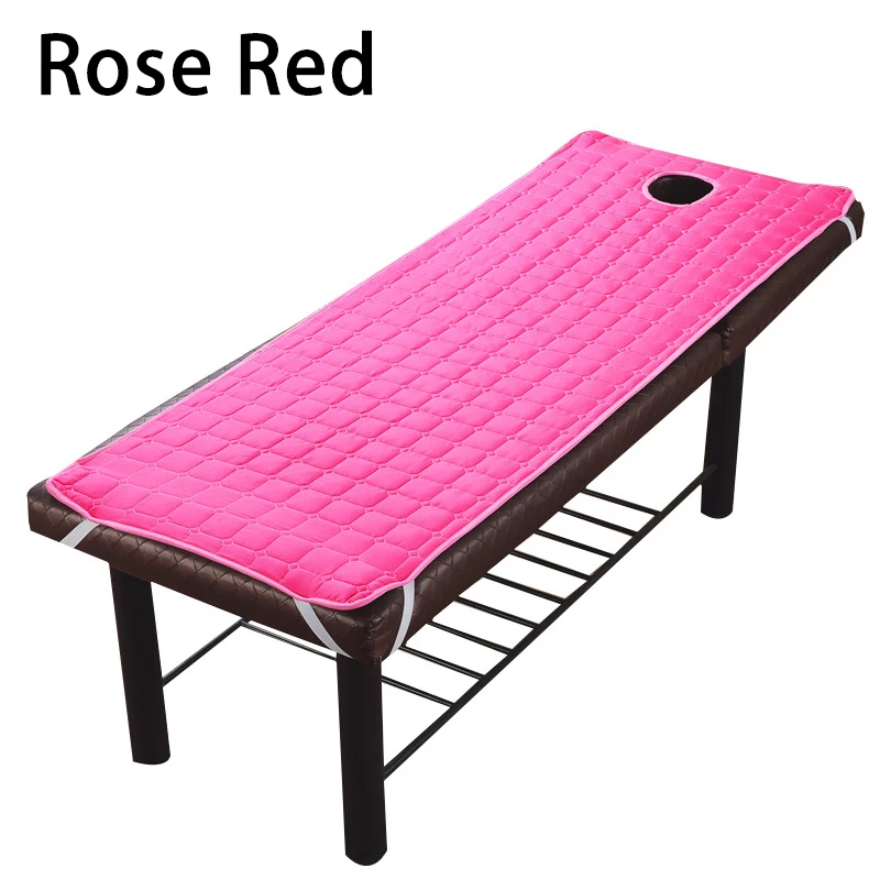 Rose red Массажный стол лист спа красота простыня с отверстиями уход за телом нескользящий матрас - Цвет: Rose red