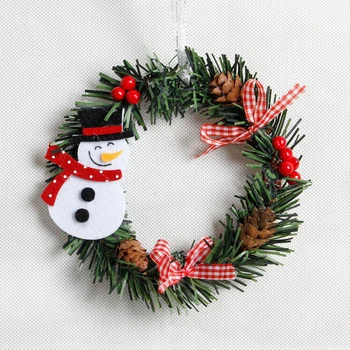 Xmas Wreath Christmas Garland DIY Hanging Kids Toy Ornament Pine Rattan Fake Flowers Festival Party Supplies Door Decoration