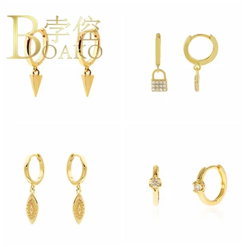 

BOAKO Angel Eyes Earrings For Women 925 Sterling Silver Stud Earrings Piercing Jewelry Ear Cuffs Pendientes Серьги #10.4