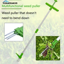 Outil de désherbage manuel portable, outil de désherbage en plein air, tueur de griffes, pelouse de jardin, manche long détachable, désherbage vertical léger 