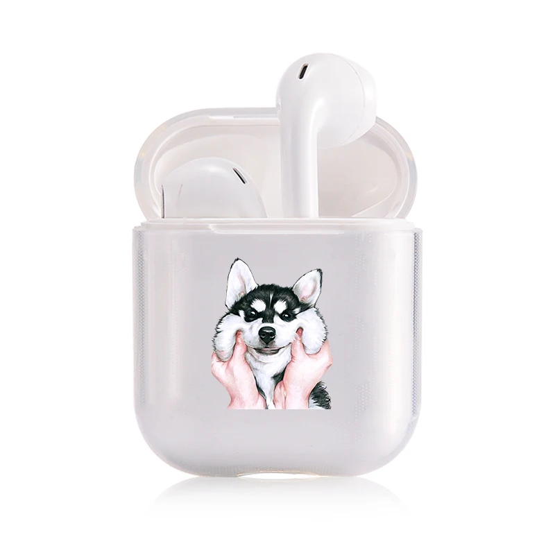 Жесткий Милый Забавный Чехол Air Pods для Apple airpods роскошный мультяшный любимец собаки кошки прозрачный чехол Airpods в наушнике - Цвет: I000008