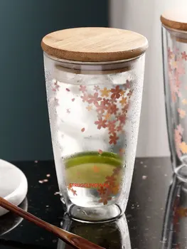 

1Pc Double Wall Glass Cup Transparent Tea Coffee Mug Ice Beer Cup Heat Resistant Insulated Glass Cup Creative Mug For Milk Juice